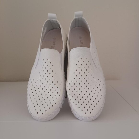 EUC Ilse Jacobsen "Tulip" White Slip-on Sneakers Size 6.5 - 7 (37) - Picture 6 of 12